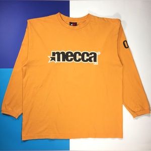 Mecca USA Long Sleeve T Shirt Vintage Y2K Streetwear X Large Light Orange